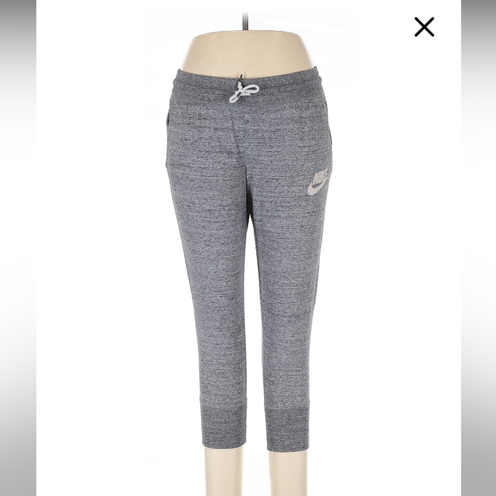 4/$30 Nike Active Heather Grey Track Pants joggers cropped ankle sz Small